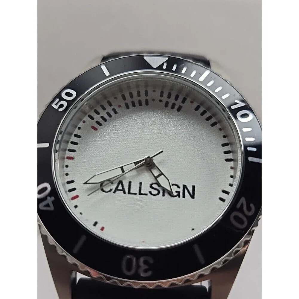 Zazzle Ewatchfactory Diver Quartz Watch New Battery 10 ATM Rubber Band Call Sign